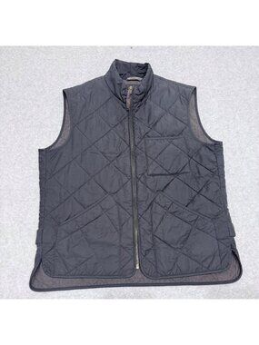 J.Crew Mens Quilted Military Grade Vest Large Navy Blue Adjustable Side Tabs